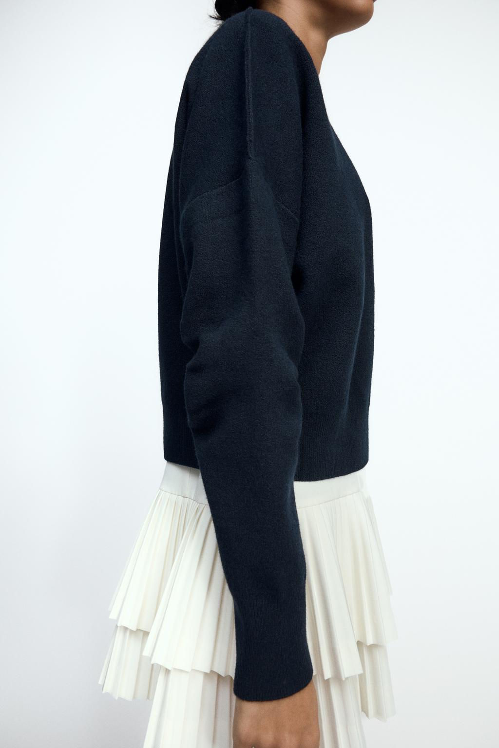 PLEATED SLEEVE KNIT SWEATSHIRT - Zara фото 4