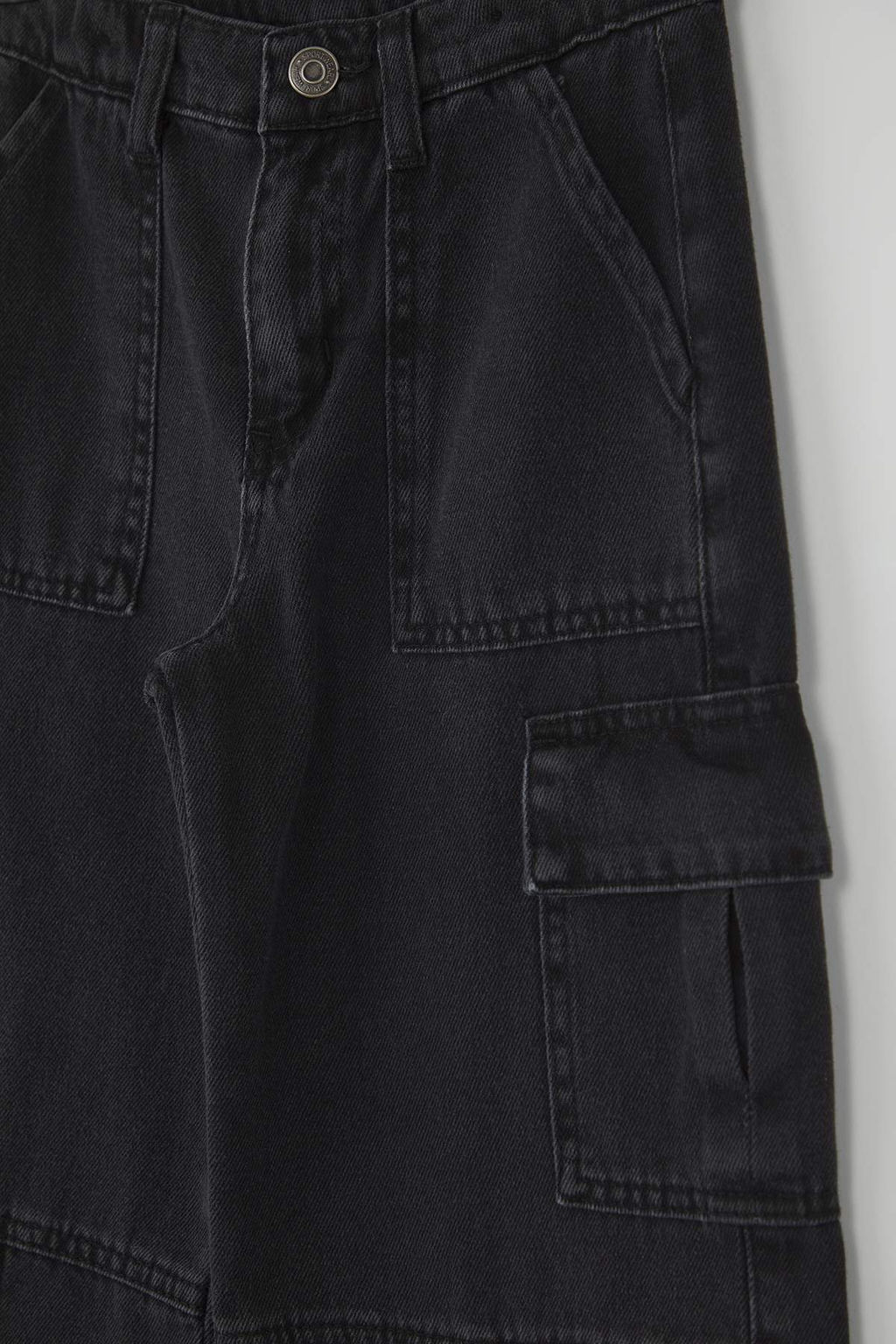 Siyah 100% Pamuk Kargo Cep Flare Ayarlanabilir Lastikli K?z Cocuk Denim Jeans TKDAW26JE00004 - Trendyolmilla фото 3