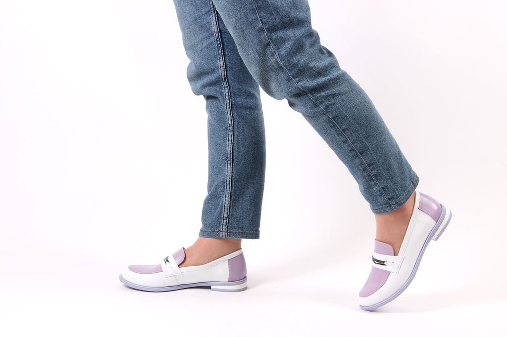 Лоферы туфли EDART 117.madonna l. white-lilac фото 2