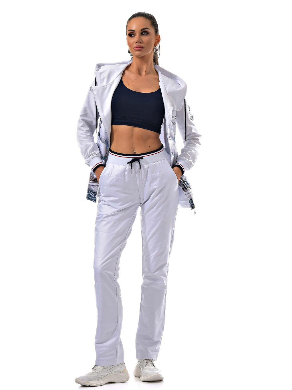 Брюки из тонкого футера с плащевкой - А+б коллекция фото 14