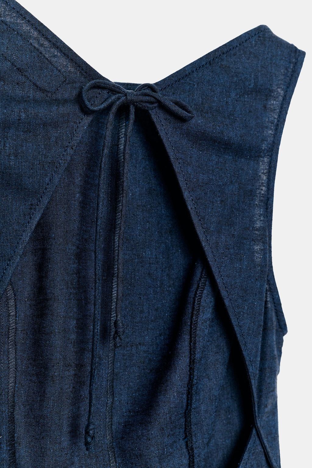 VESTIDO MIDI CON LINO ESPALDA DESCUBIERTA / Azul - Zara фото 10