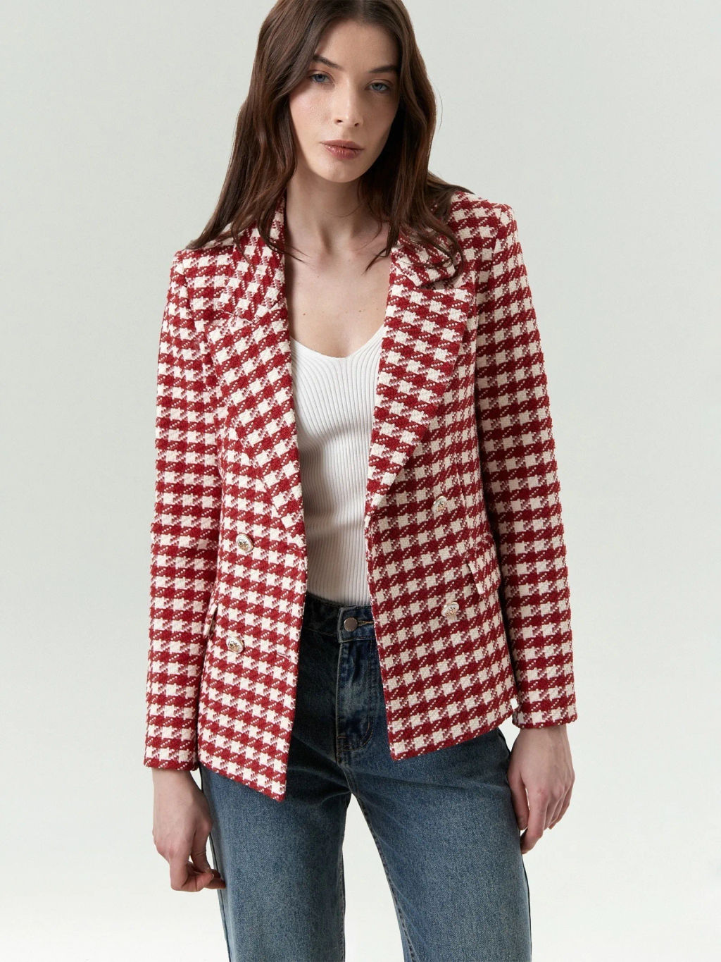 Жакет Emka ML743/comba приталенный твид мультиколор  фото 3