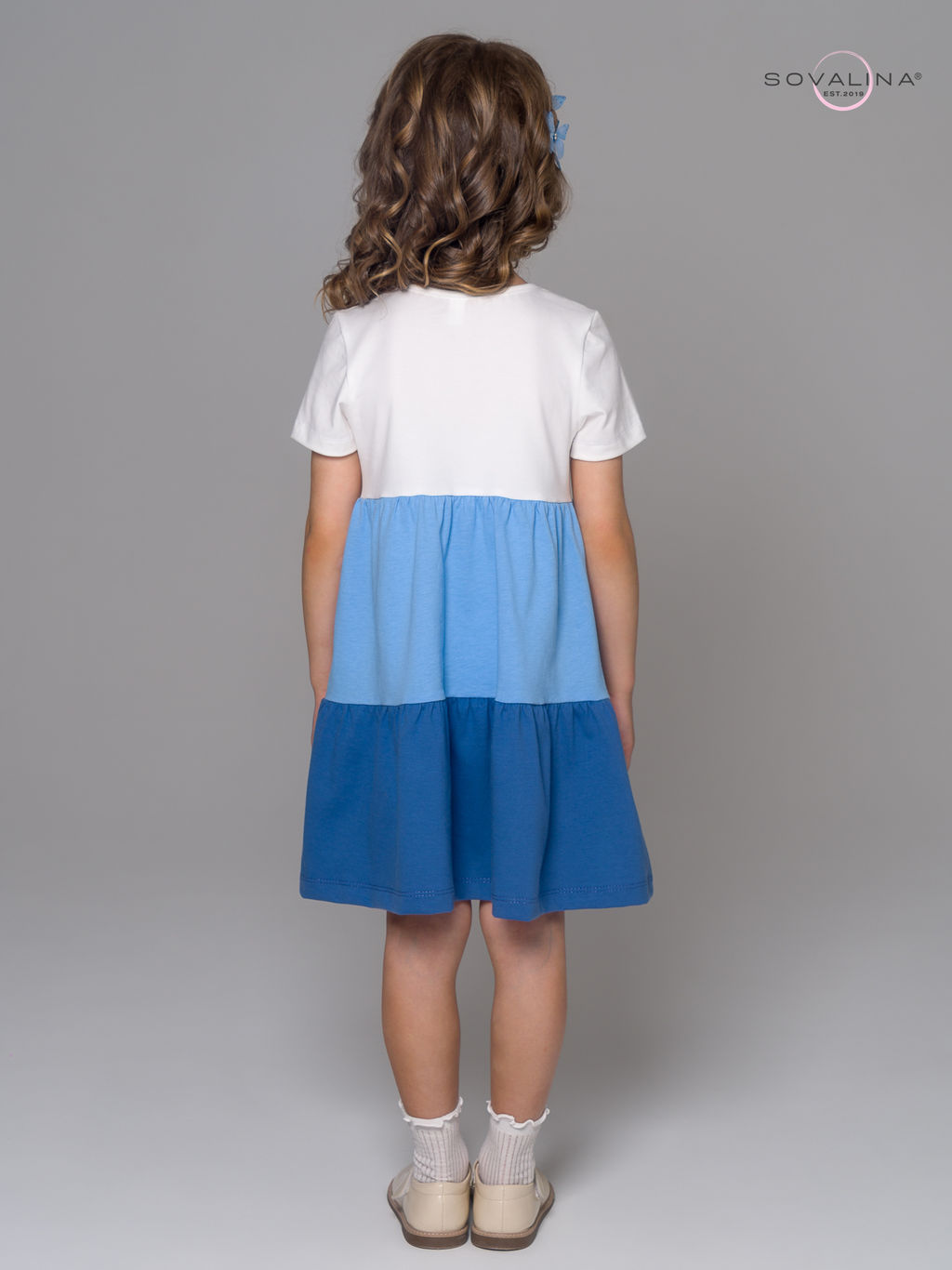 Платье Тия тофу-голубой-синий - Sovalina фото 14