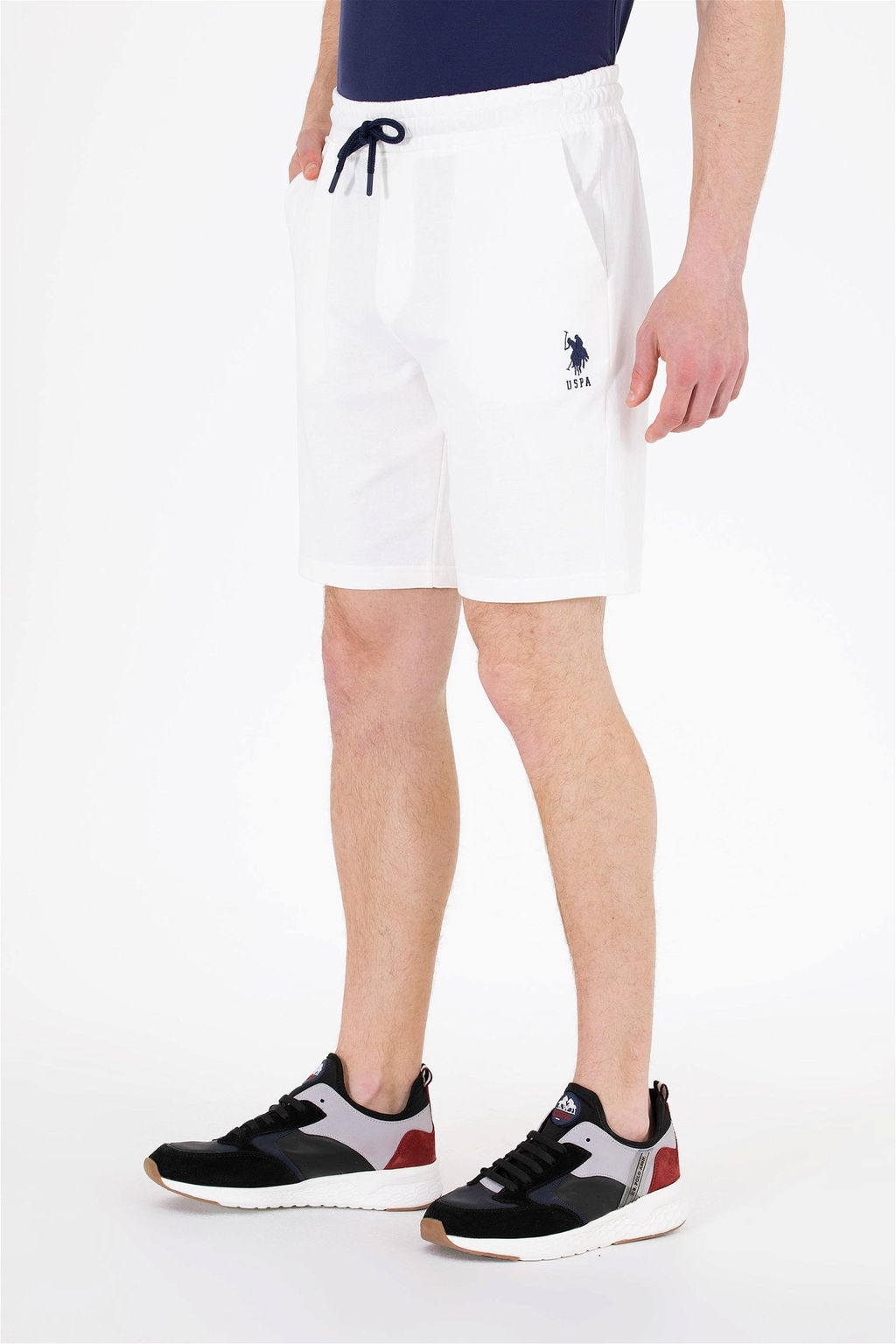 Мужские трикотажные шорты цвета экрю - U.s. polo assn фото 2