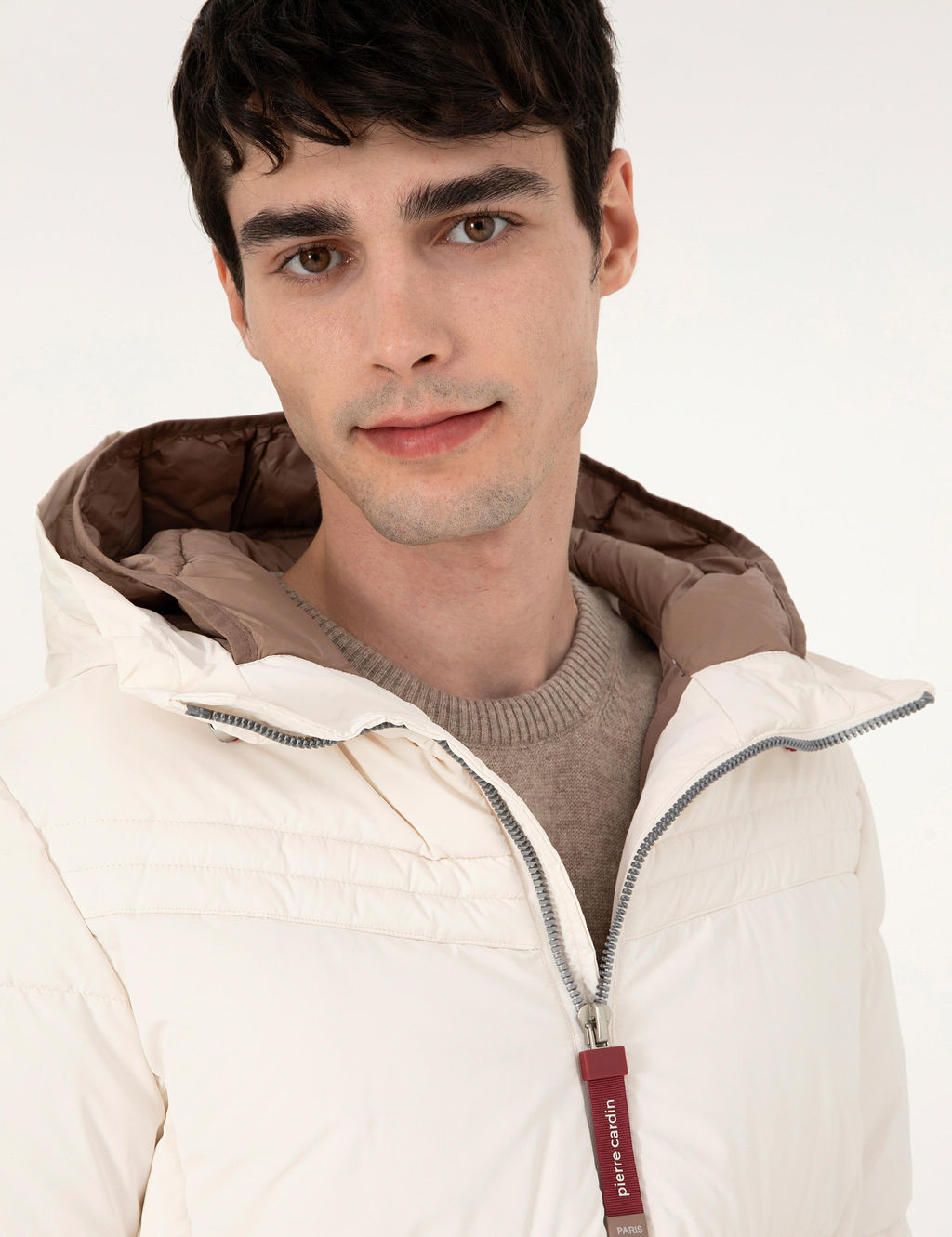 Ekru Kap__onlu Dolgulu Mont - Pierre cardin фото 2