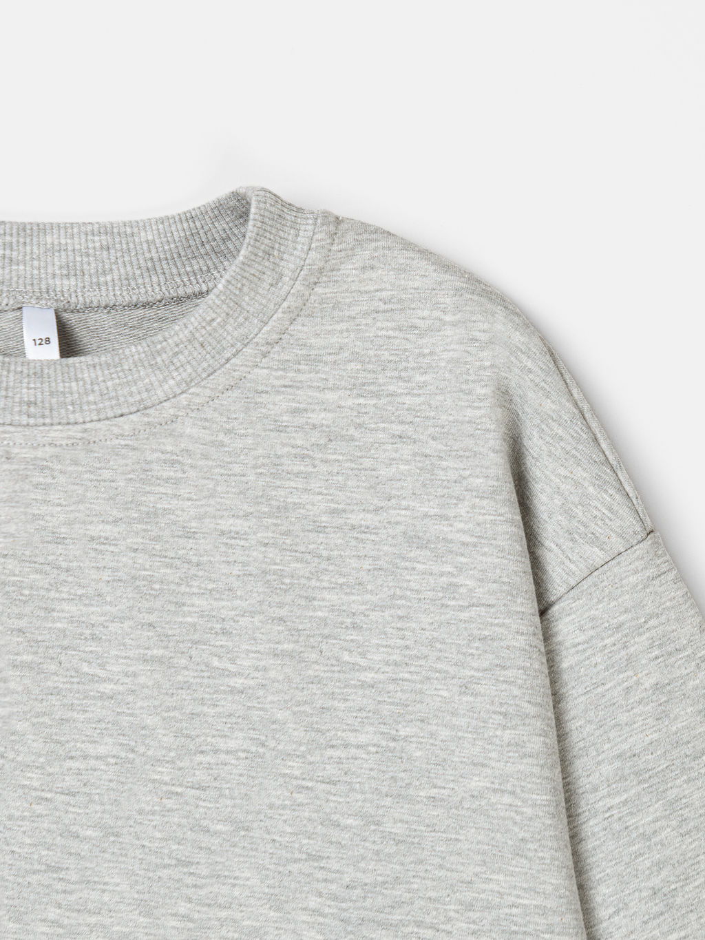 Свитшот укороченный облегченный Серый меланж 7+ - Bungly фото 3