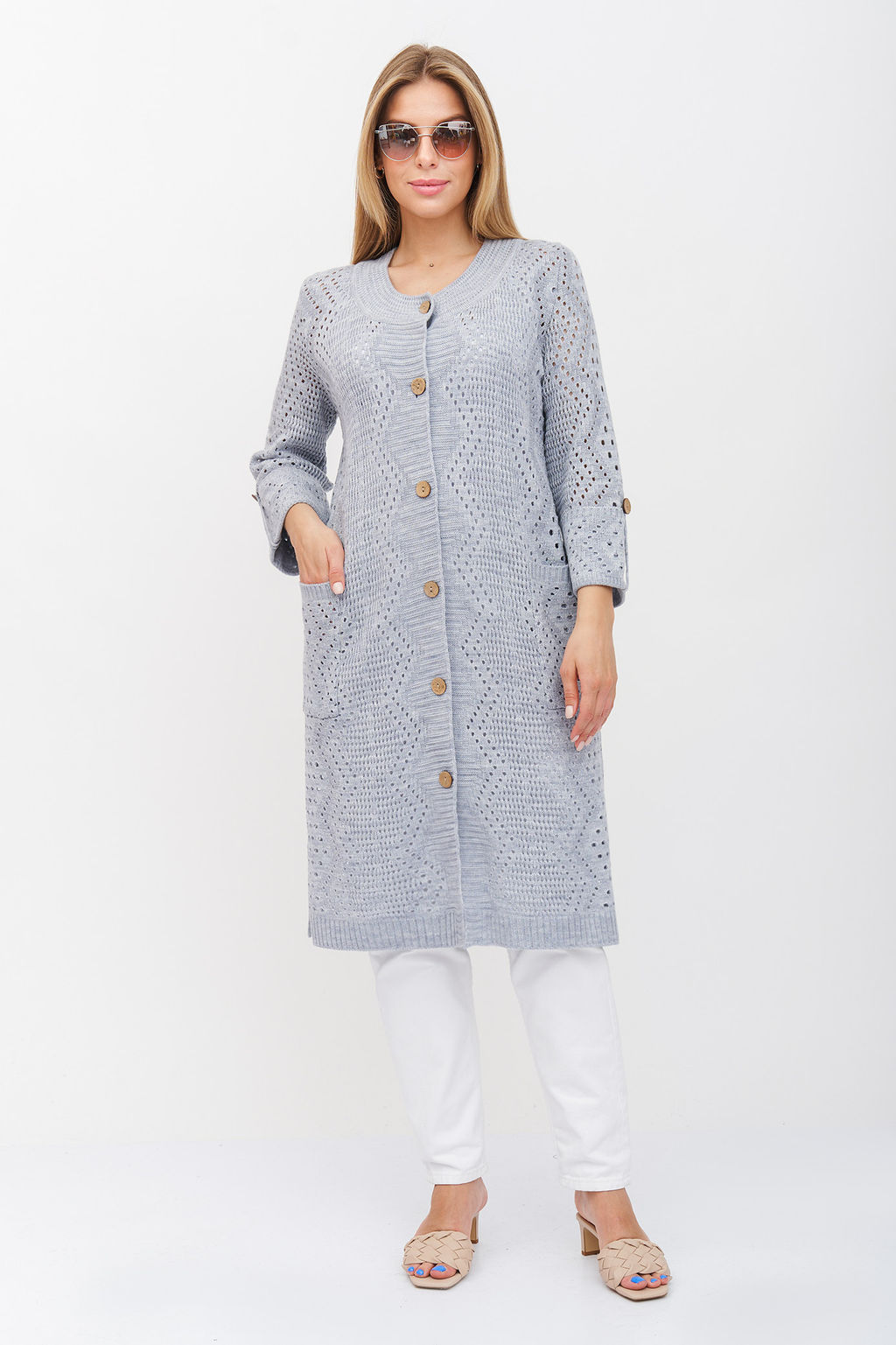 Кардиган 1-660/светло-серый - Злата Стиль фото 7