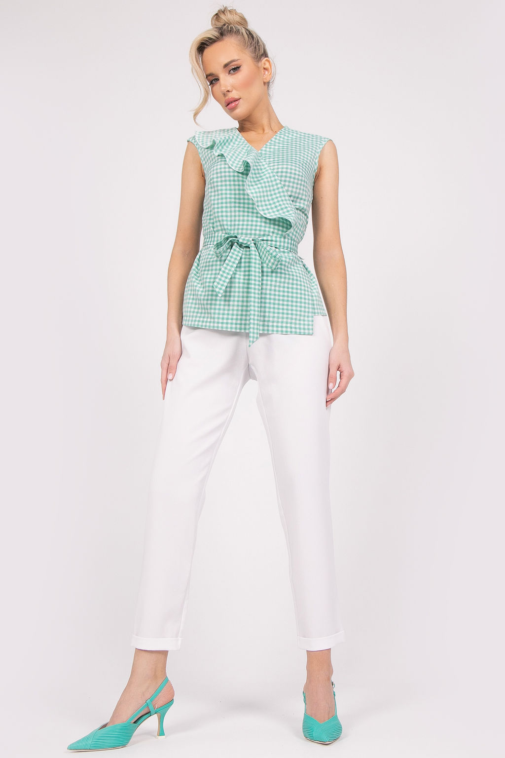 Блузка Ласка (бирюза)