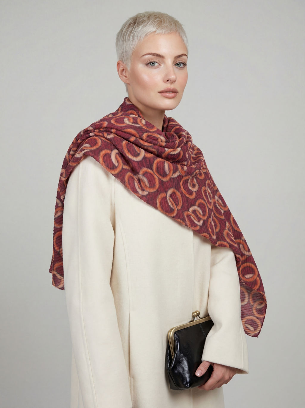 Большой, мягкий, тонкий и очень нежный двусторонний палантин с рисунком - Tantino фото 10