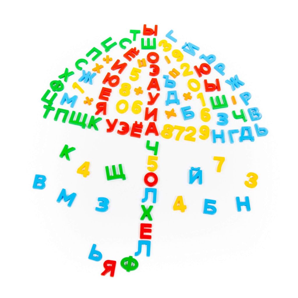 Набор Первые уроки на магнитах (66 букв + 20 цифр + 10 математических знаков) (в коробке) - Полесье фото 4