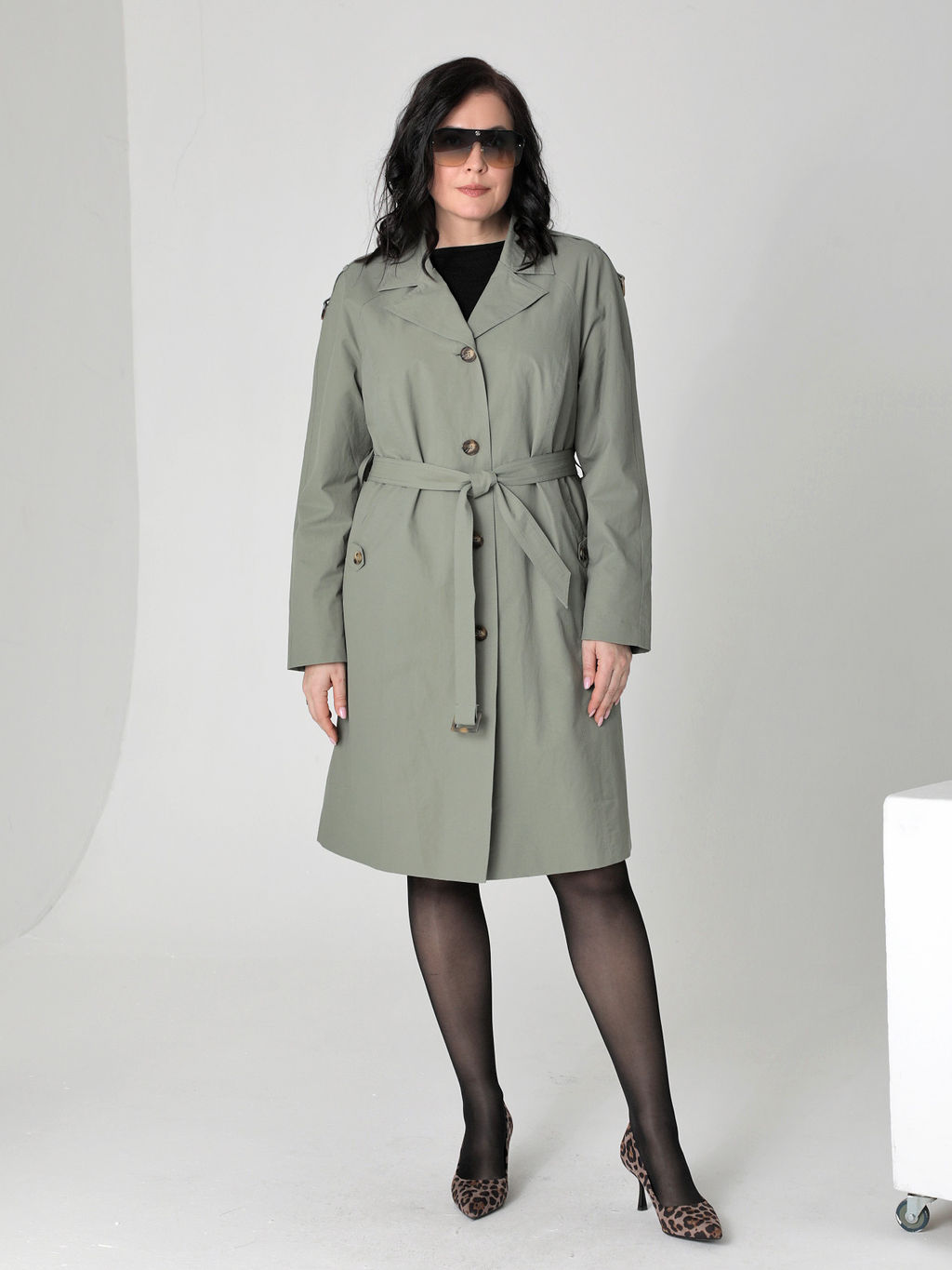 25136 Плащ серо-зеленый - Dizzyway фото 2