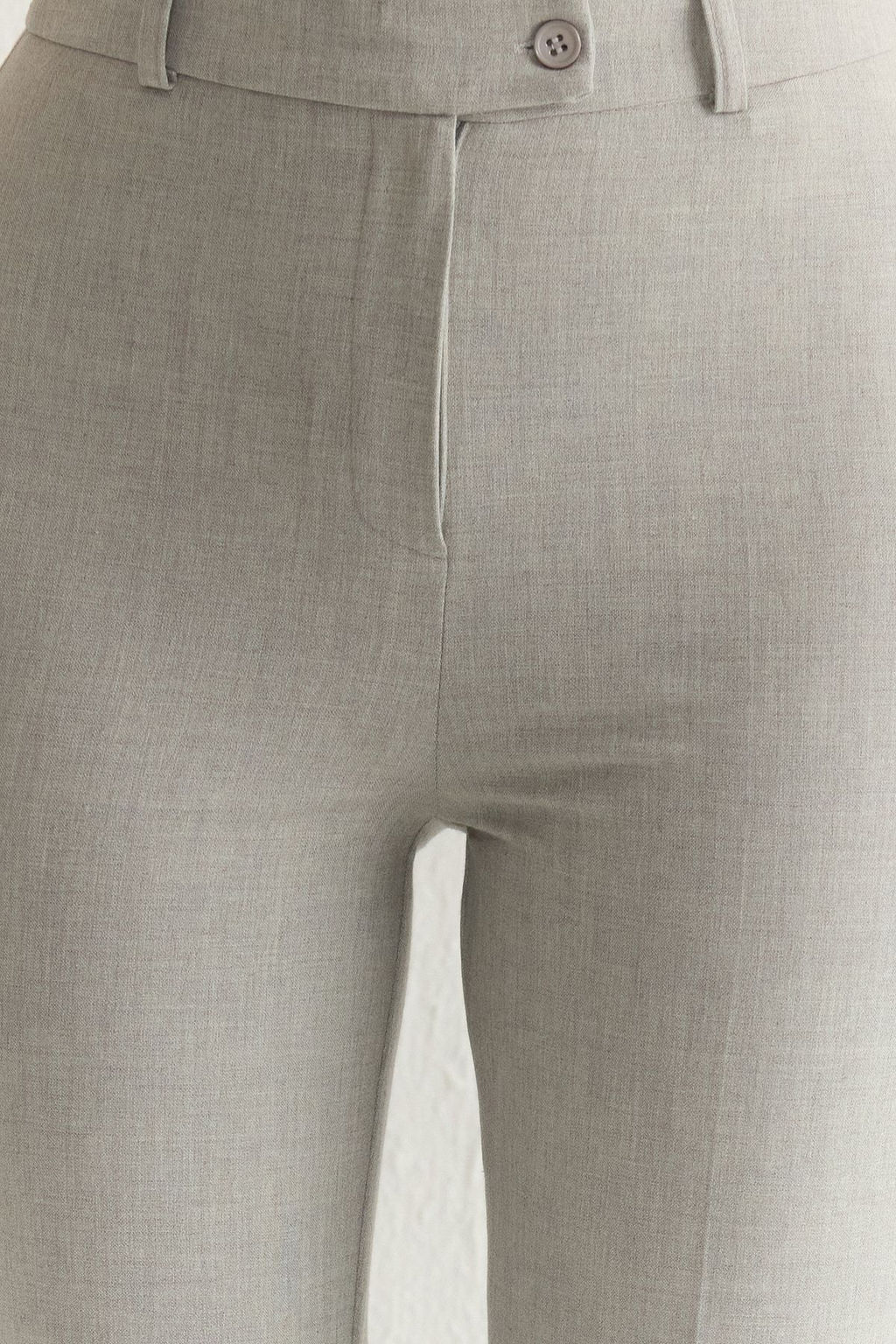TRENDYOLMILLA Gri Poliviskon Slim Fit Havuc Duble Paca Dokuma Pantolon TWOSS25PL00040  фото 5