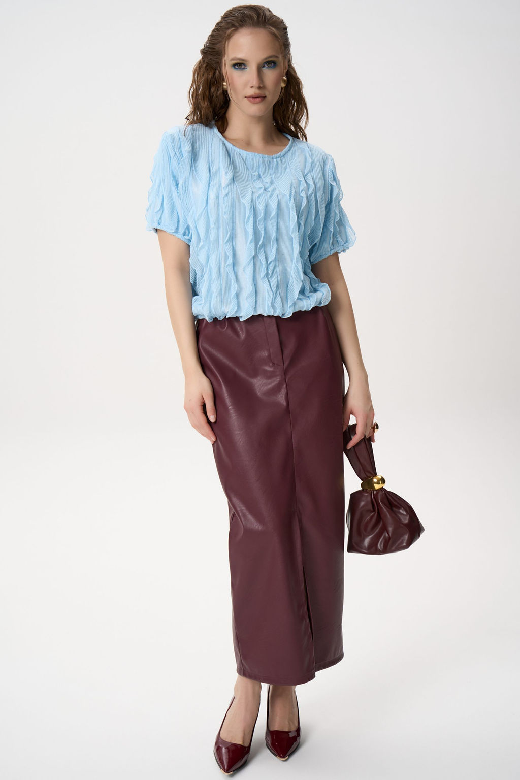 Блузка Лили (голубой) - Эльза фото 5