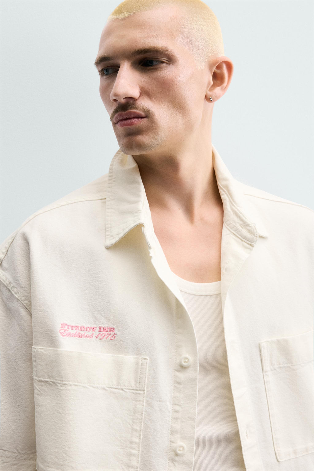CAMISA RELAXED FIT COMBINADA / Blanco - Zara фото 6
