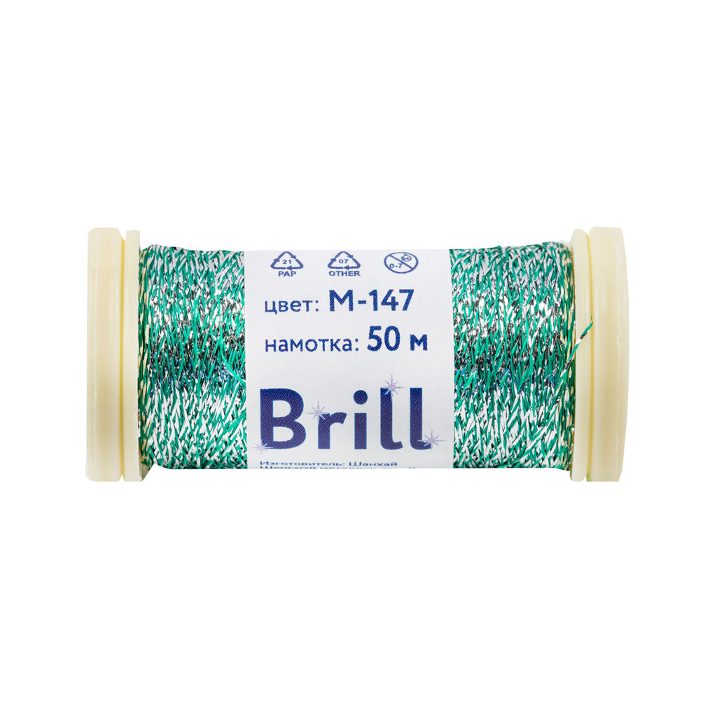 Нитки для вышивания Gamma Brill мулине М металлик 100% полиэстер 5 x 50 м фото 11