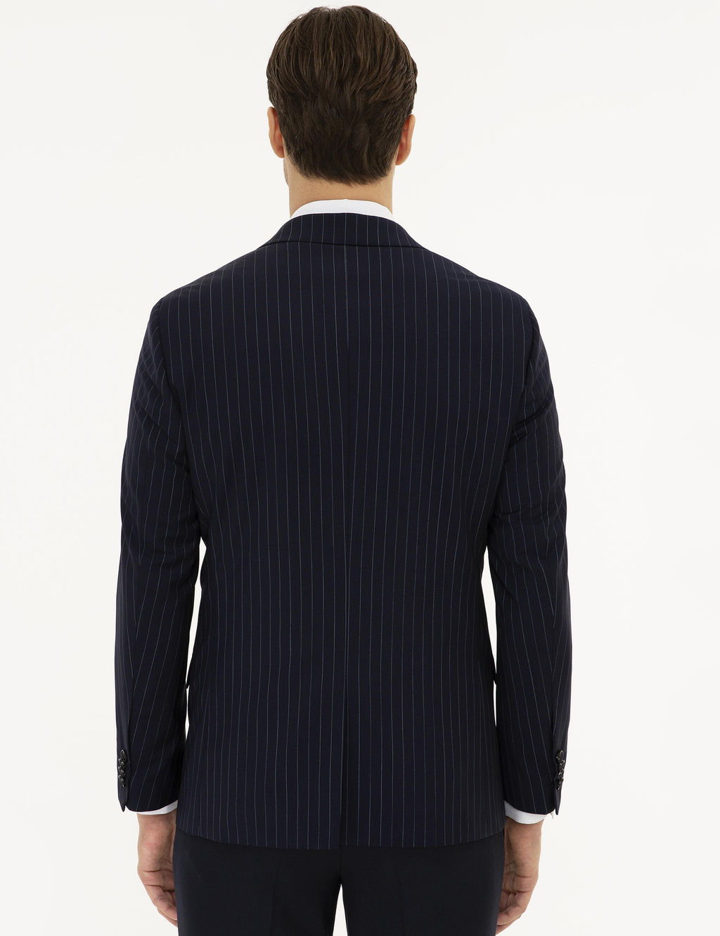 Светло-темно-синий приталенный шерстяной жакет - Cacharel фото 4