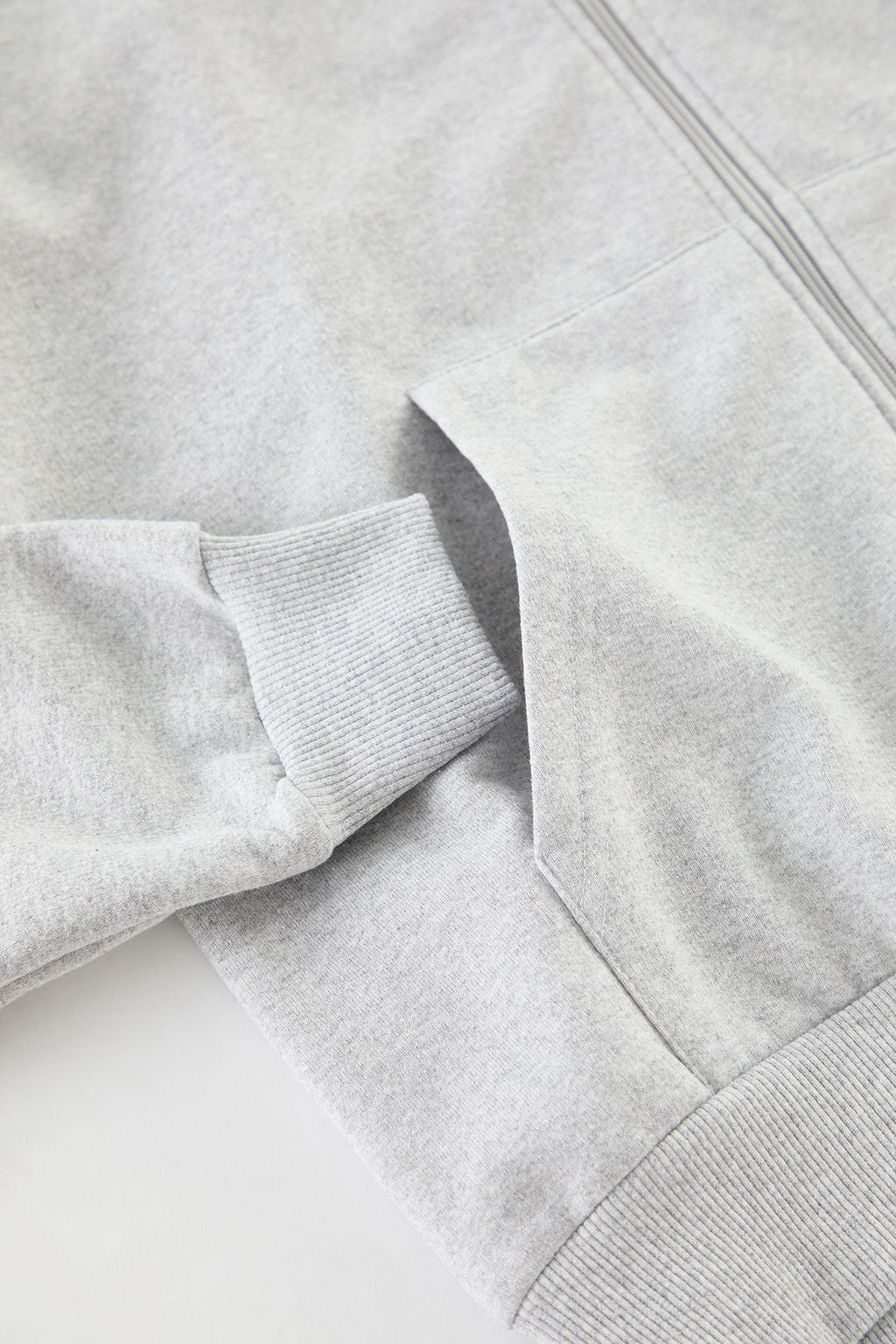 Gri Melanj Regular/Normal Kesim Fermuarl? Kapusonlu Basic Sweatshirt TMNAW25SW00114 - Trendyolmilla фото 7