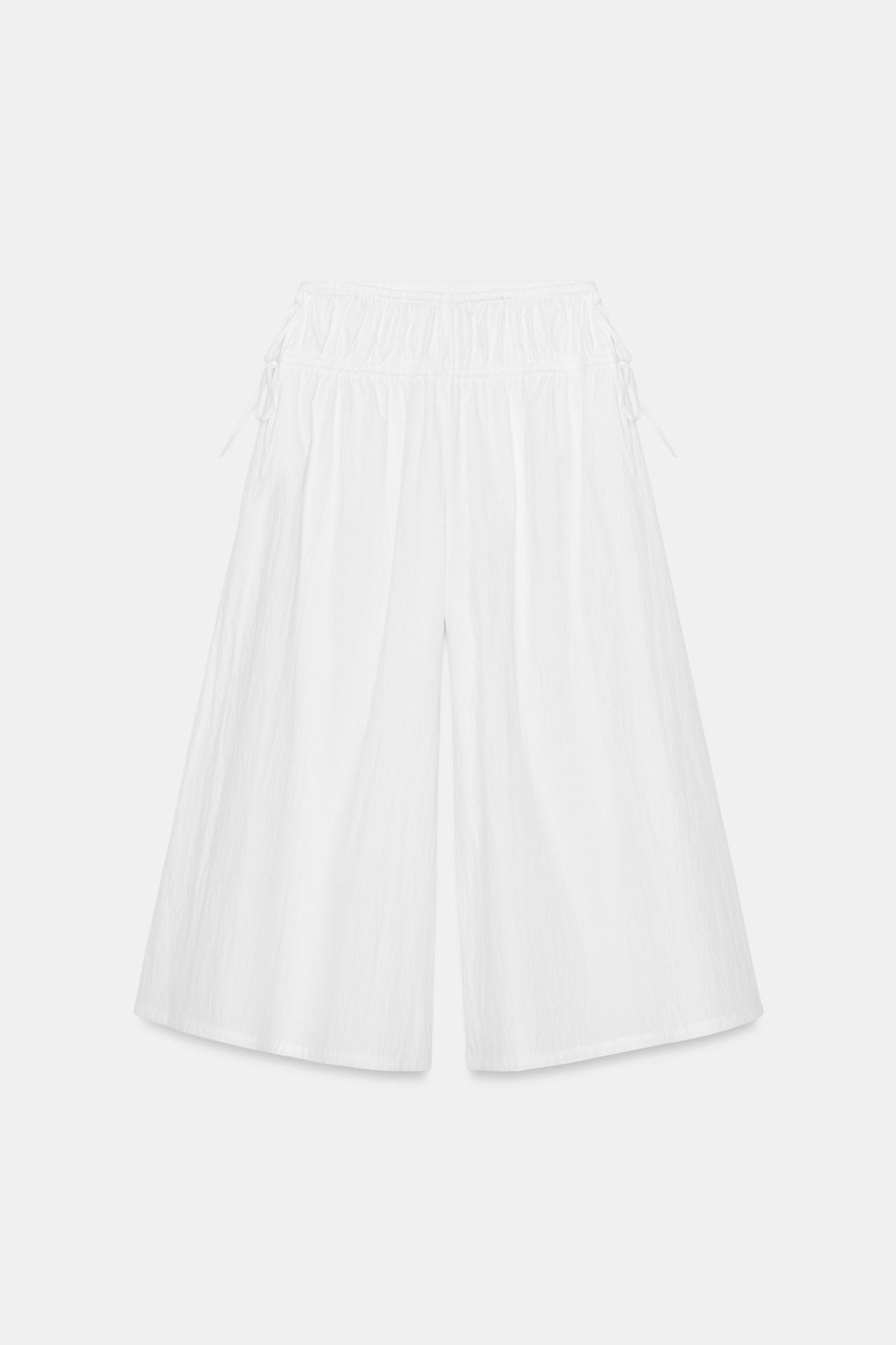 PANTAL?N CULOTTE FRUNCES / Blanco - Zara фото 4