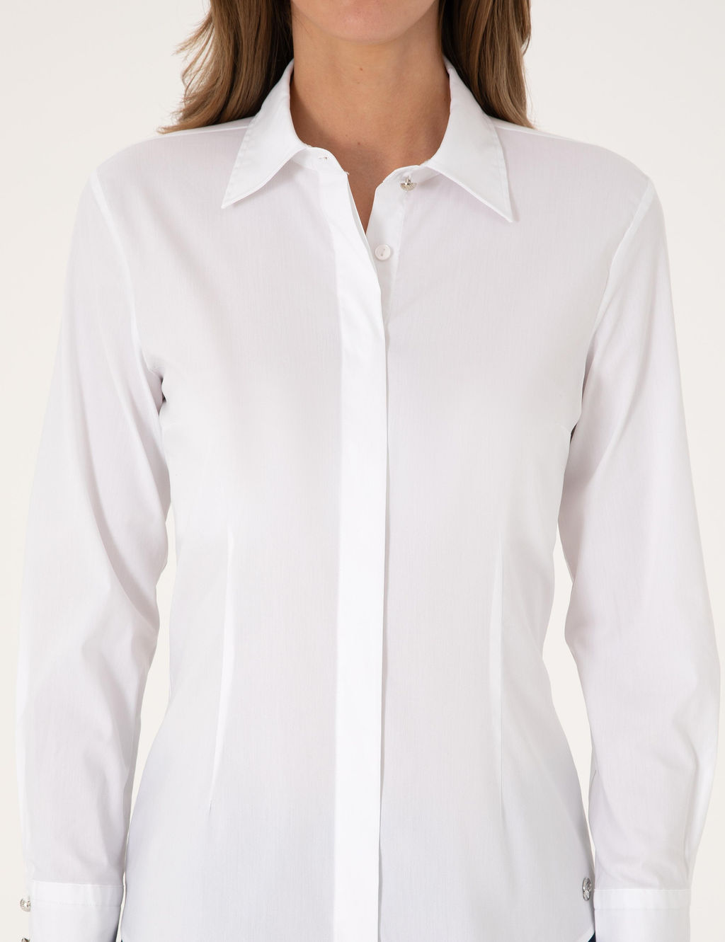 Beyaz Slim Fit Uzun Kollu G_mlek