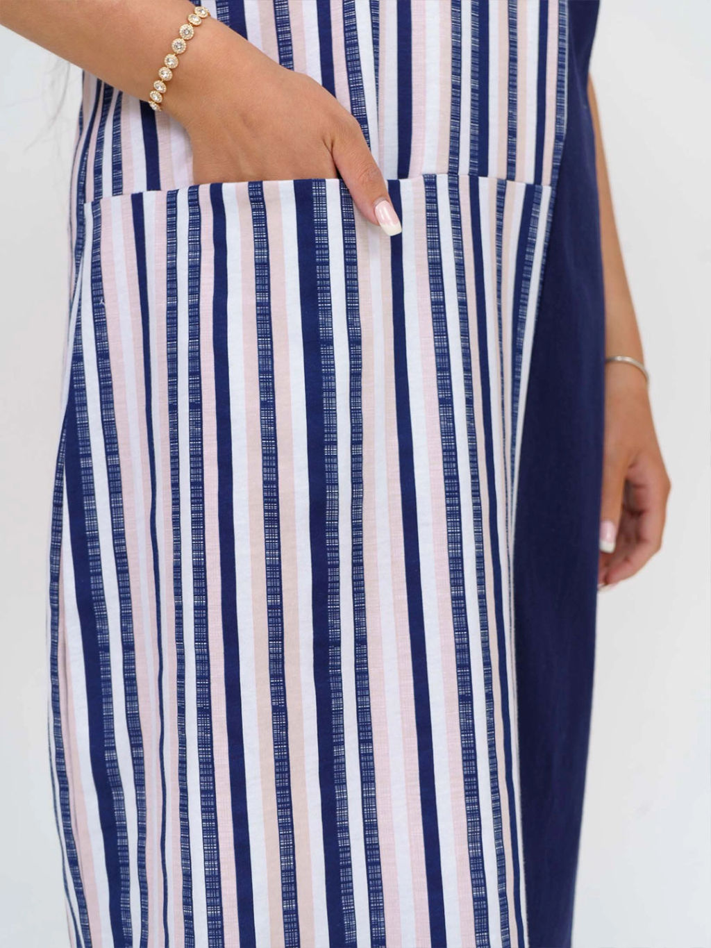 Платье женское, цвет синий белый бежевый