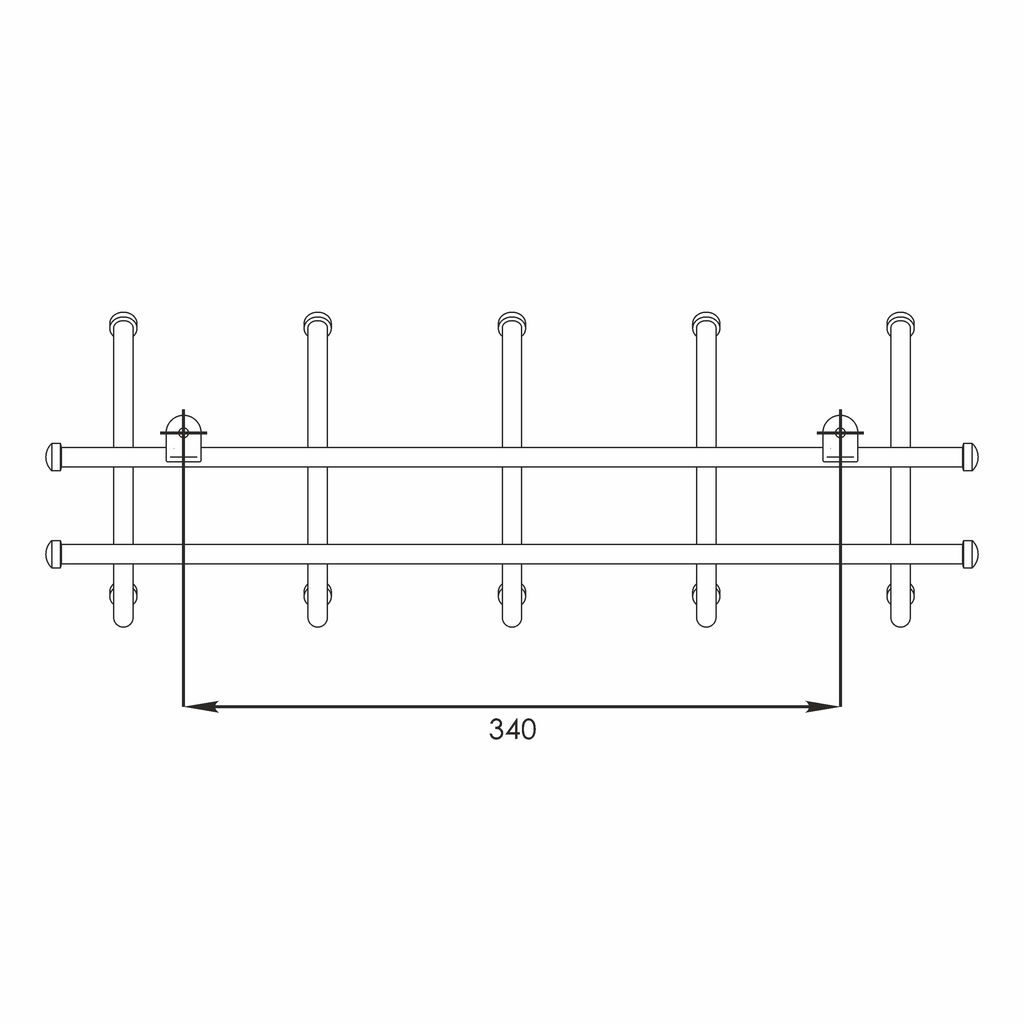 Вешалка "Норма-5" 48*17*80 (бел.,медн.,серебр.,черн.) арт. ВН 24