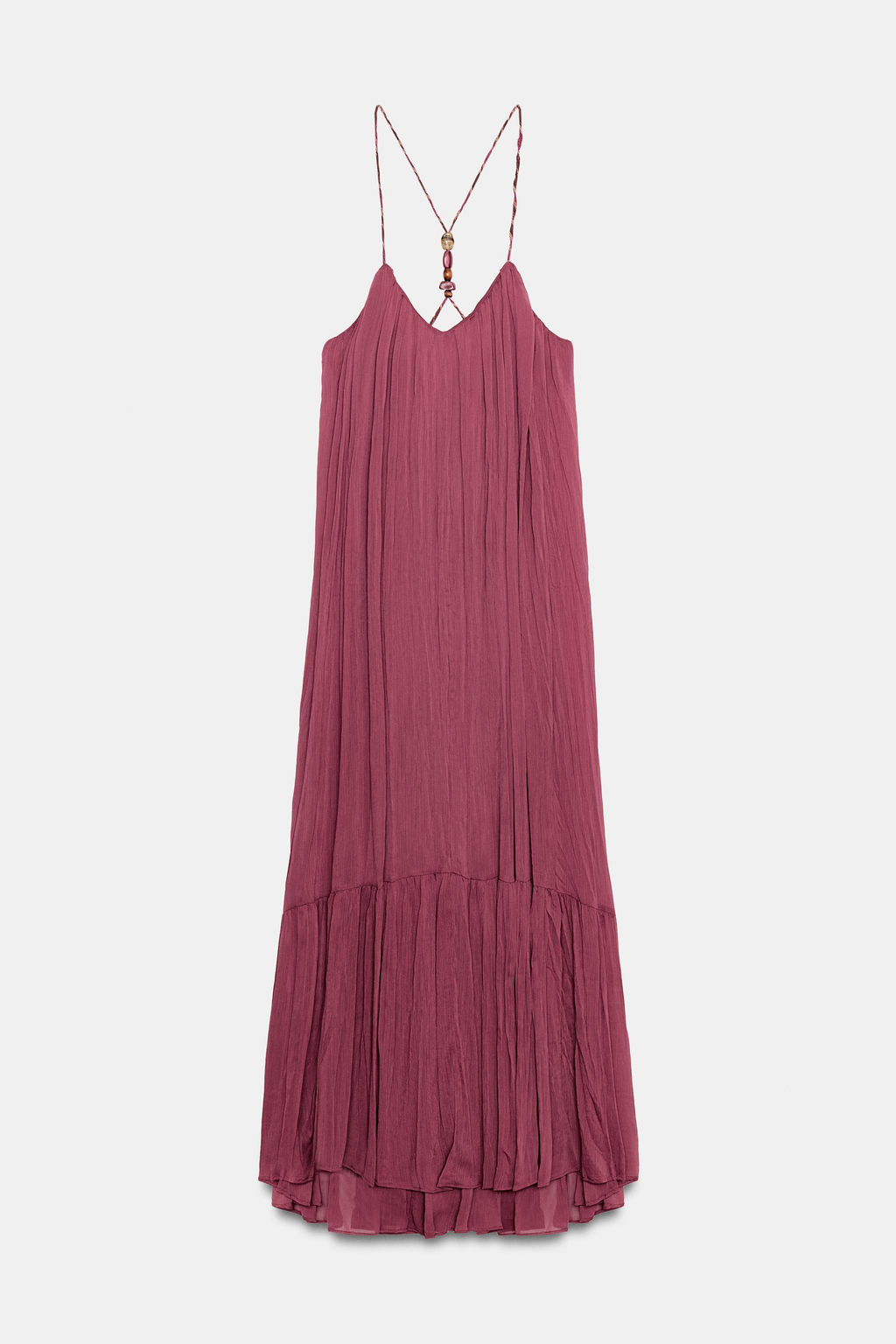 VESTIDO FLUIDO ABALORIOS / Granate claro - Zara фото 6
