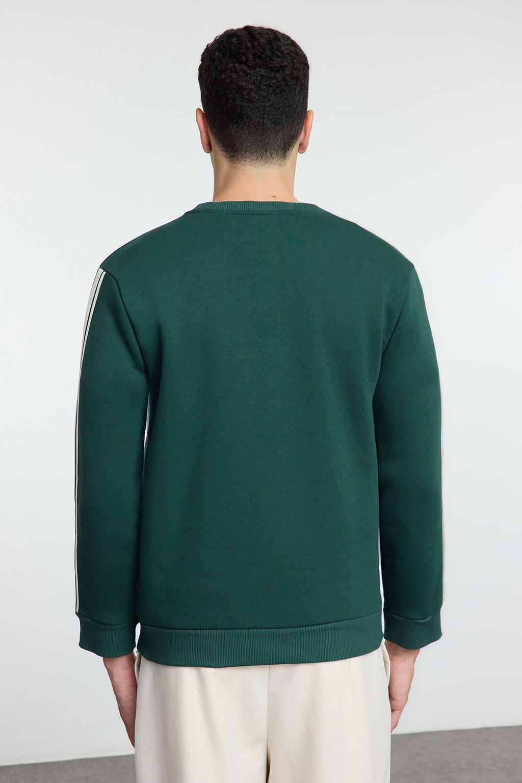 Zumrut Yesili Regular/Normal Kesim Seritli Ici Polarl? Sweatshirt TMNAW25SW00163 - Trendyolmilla фото 5