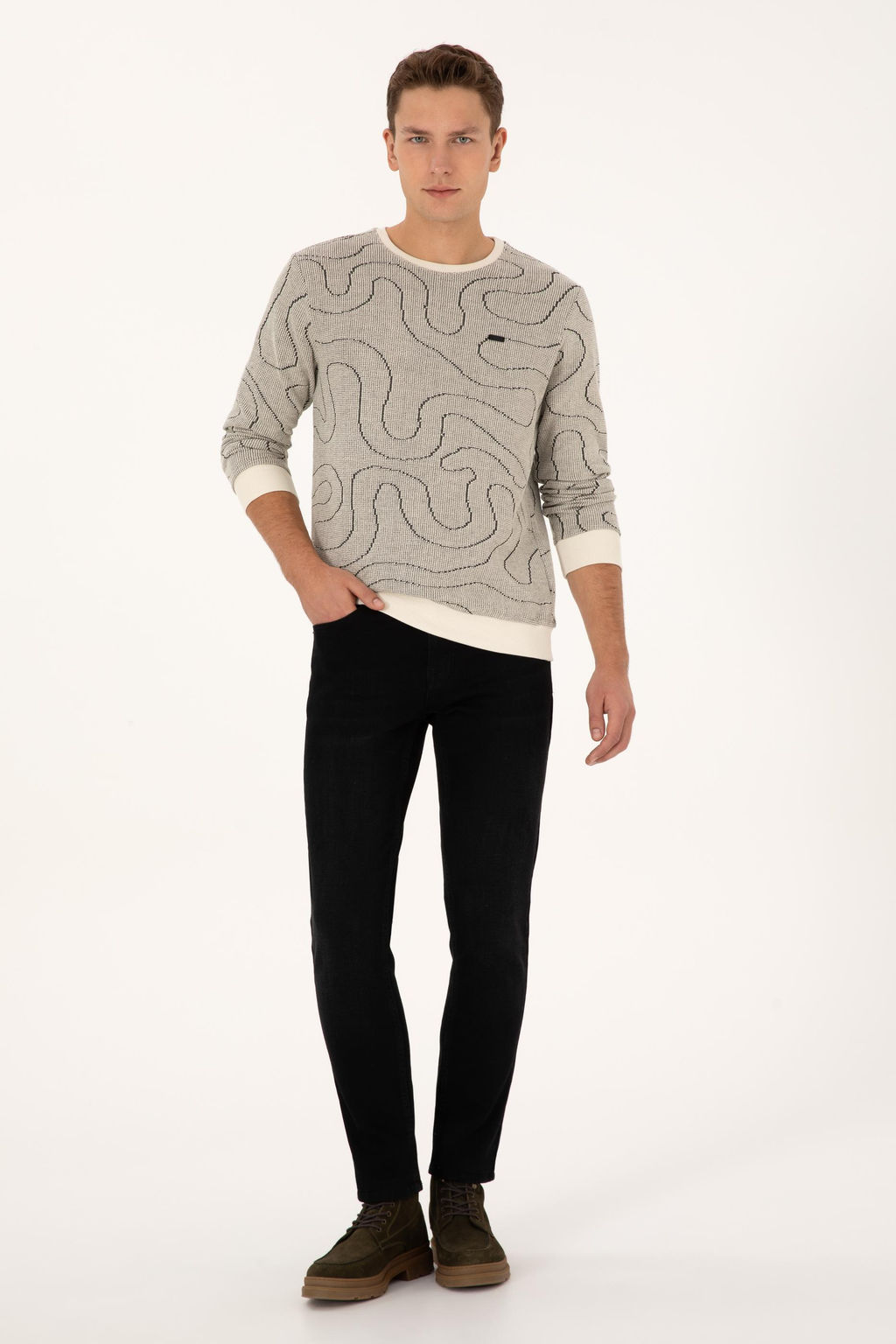 Erkek Regular Fit Bisiklet Yaka Siyah Sweatshirt - U.s. polo assn фото 4