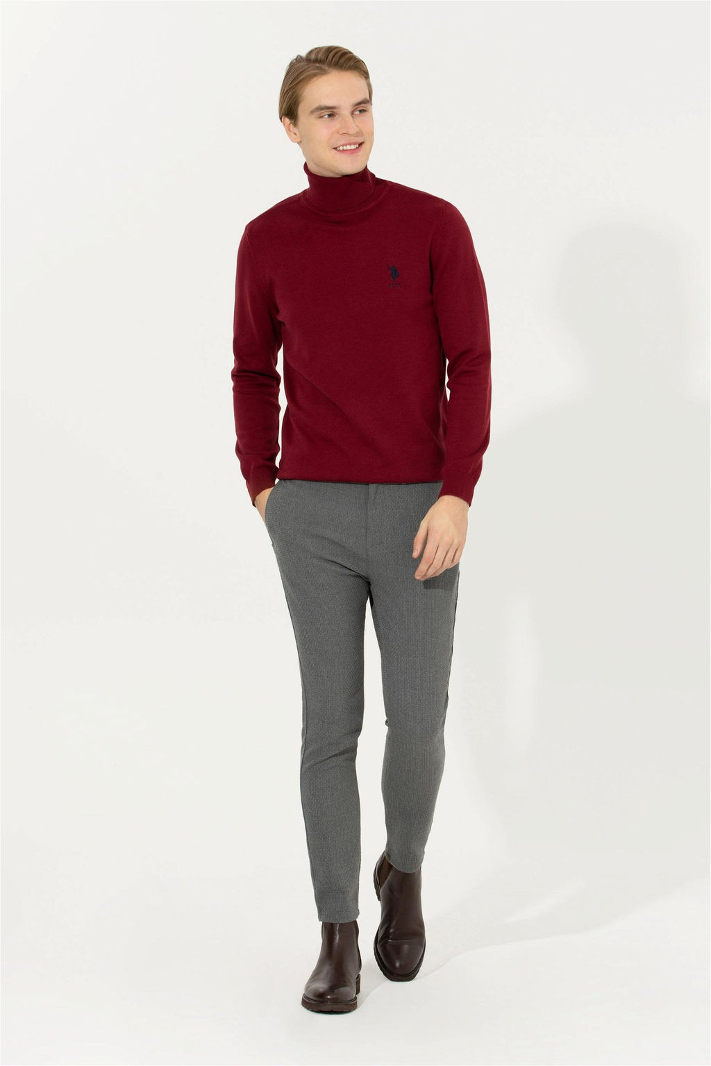 Мужские серые брюки из плотной ткани Неожиданная скидка в корзине - U.s. polo assn фото 3