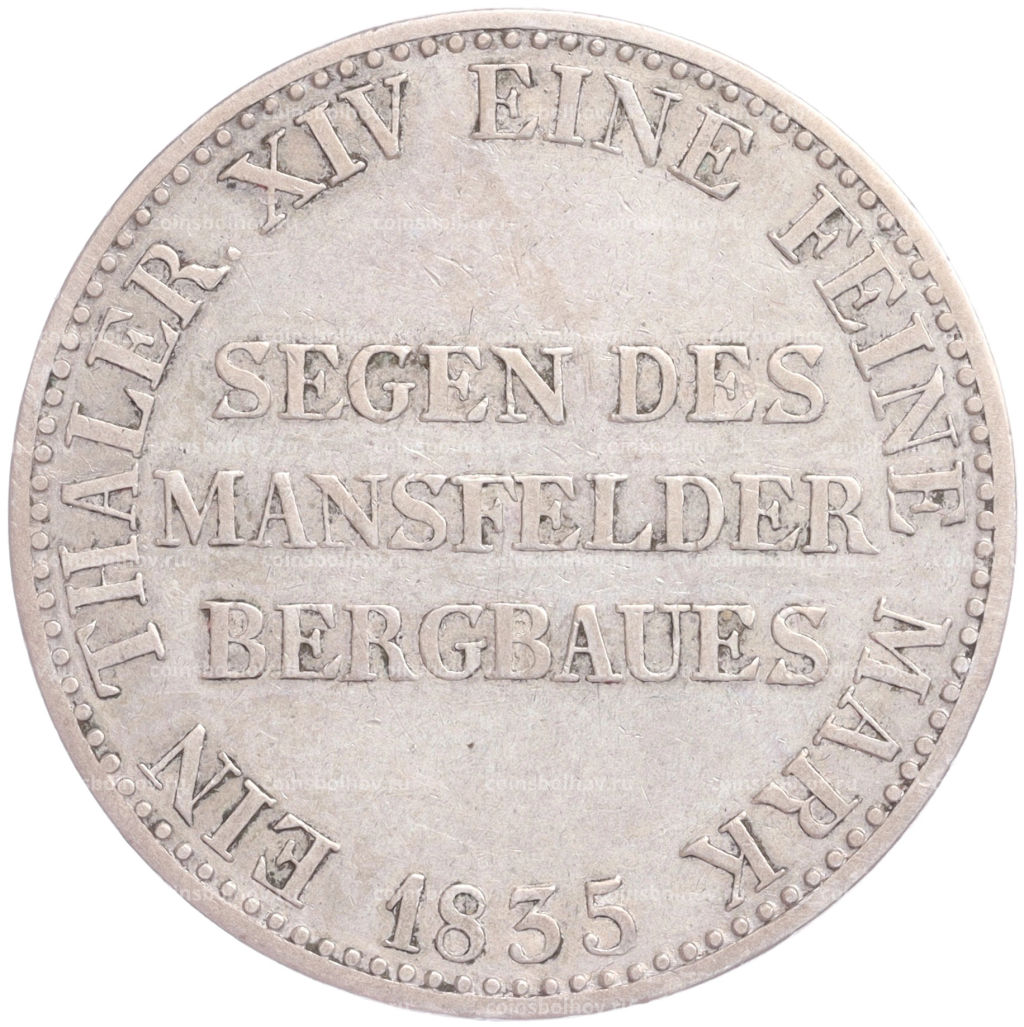 Монета 1 талер 1835 года Германские государства Пруссия (Горный талер)