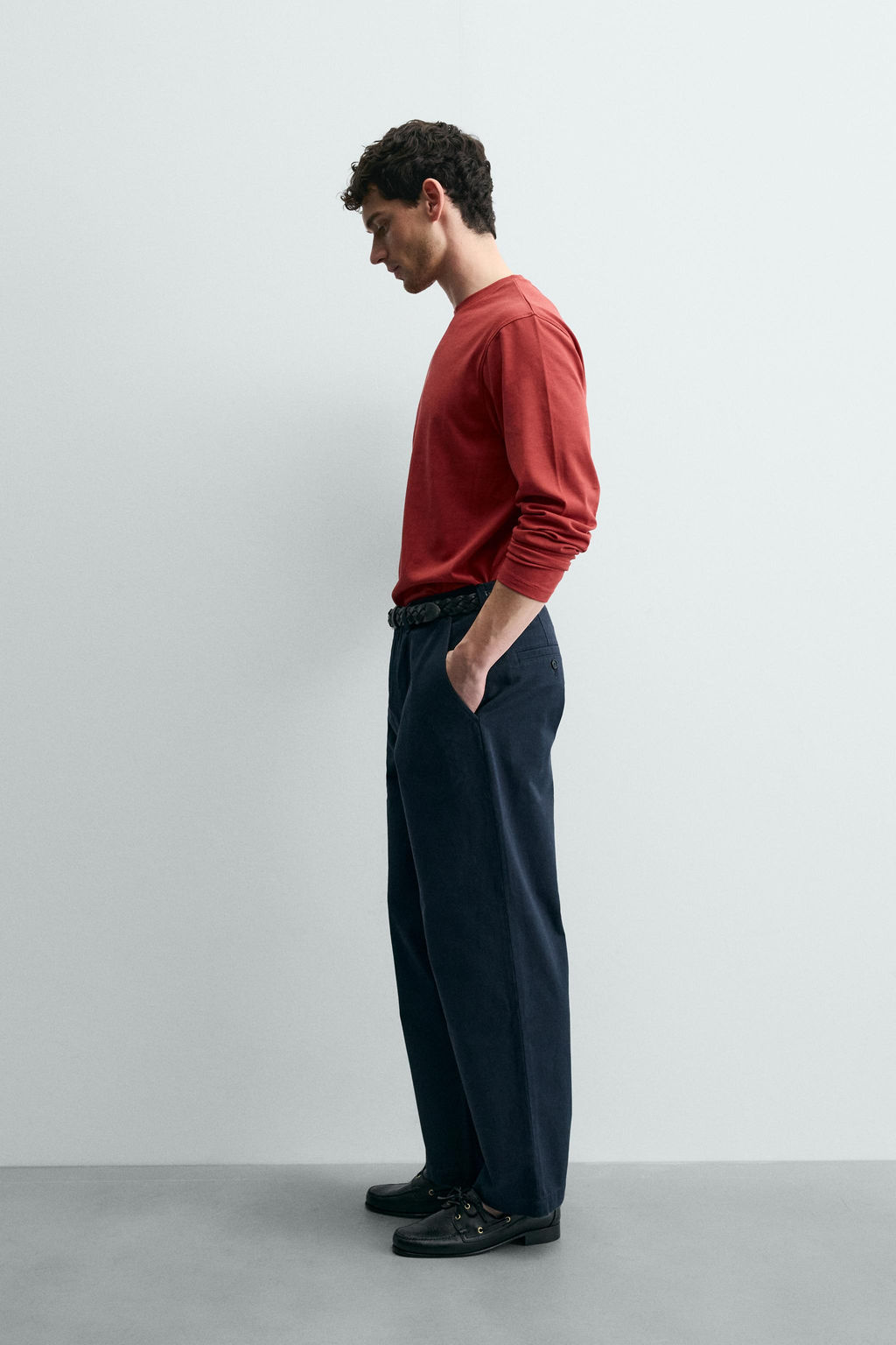 CAMISETA MEDIUM WEIGHT MANGA LARGA / Rojo - Zara фото 4