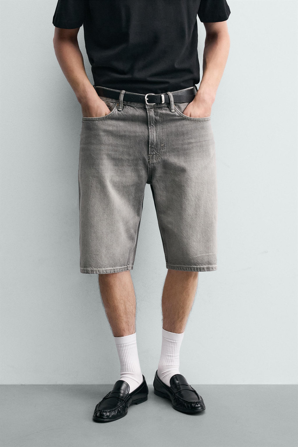 BERMUDA DENIM LOOSE FIT / Gris - Zara фото 2