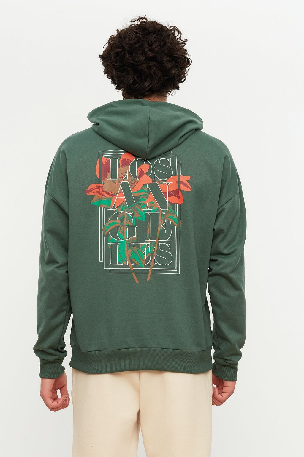 Tas Oversize/Genis Kesim Kapusonlu Cicek Bask?l? Sardonsuz Sweatshirt TMNAW22SW0155 - Trendyolmilla фото 9