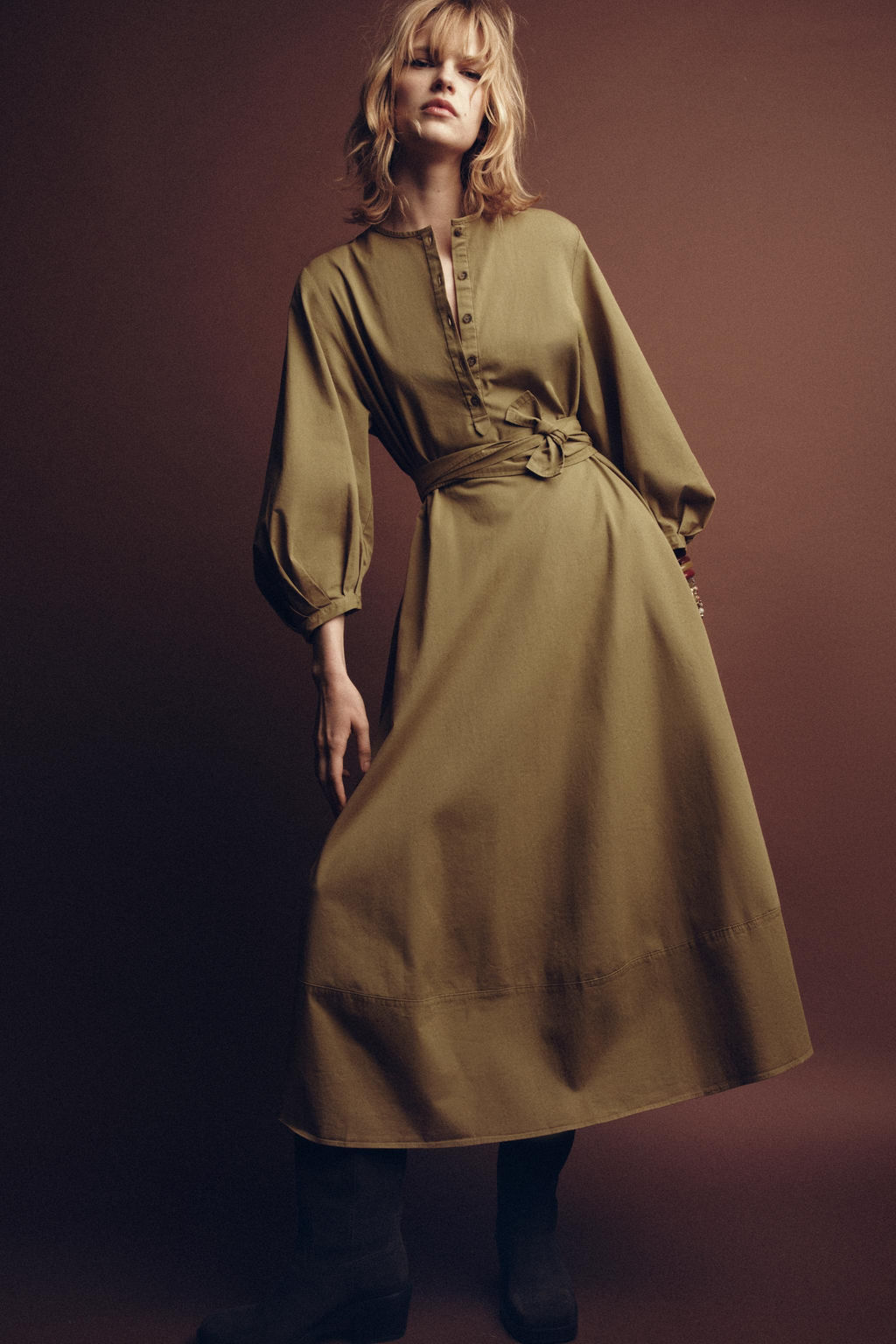 ZW COLLECTION BELTED SHIRT DRESS - Zara фото 2