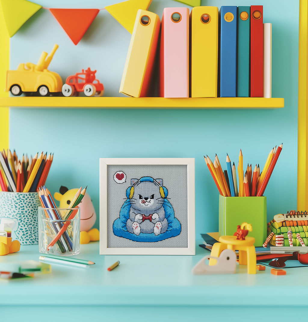 Klart набор для вышивания 8-571 Геймер Пушистик 15 х 15 см