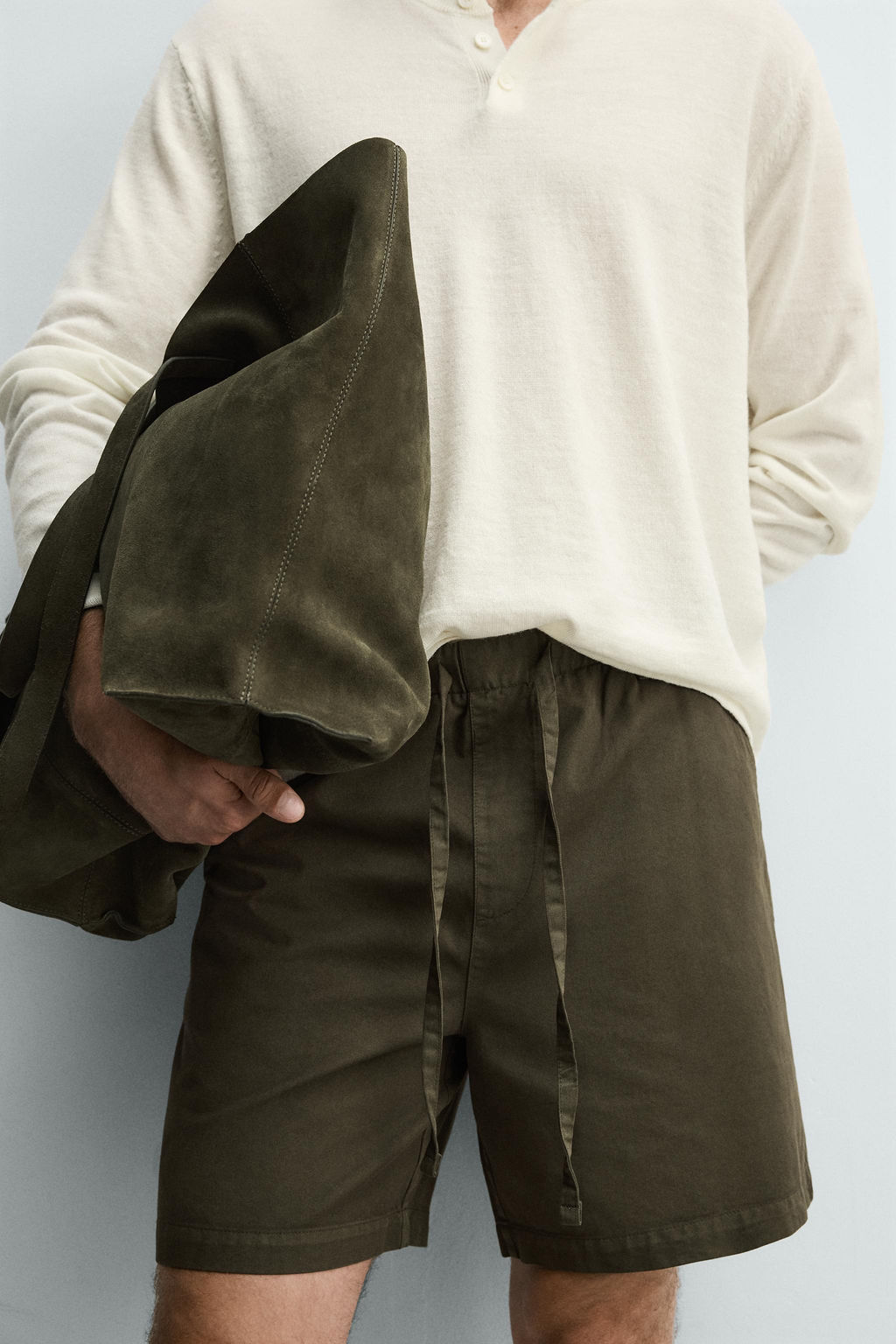 BERMUDA REGULAR FIT ALGOD?N - LYOCELL / Blanco roto - Zara фото 5