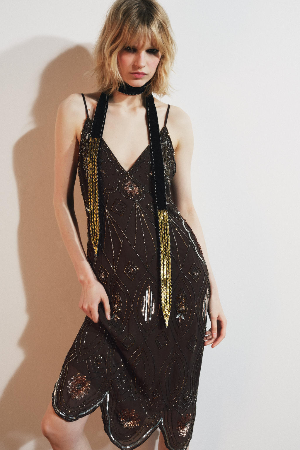 GEORGETTE SEQUIN BEAD DRESS - Zara фото 2