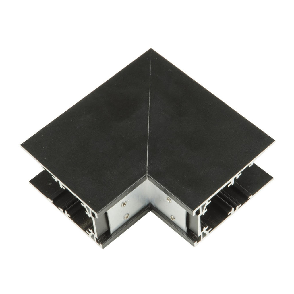 UBX-MS22/35 BLACK Коннектор для накладных магнитных шинопроводов, 35мм. Угловой. Вертикальный. Черный. ТМ Uniel