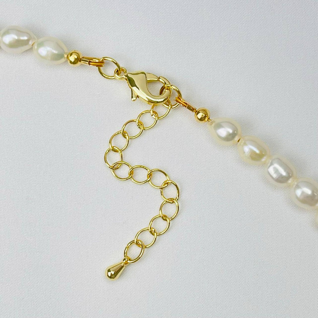 Колье из Жемчуга и Бирюзы с подвеской 45 см +