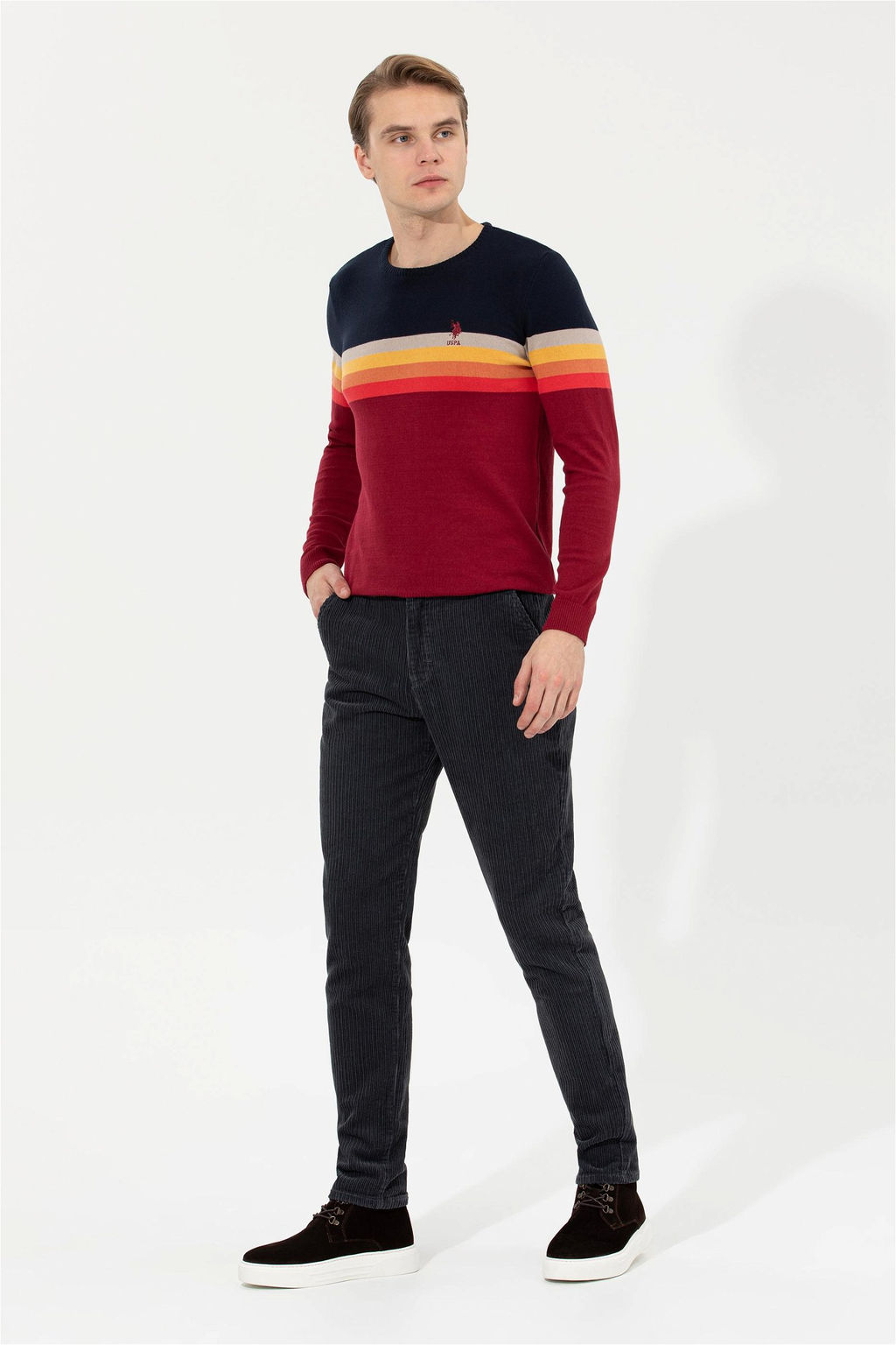 U. S. Polo Assn Мужские брюки из плотной ткани антрацитового цвета - U.s. polo assn фото 10