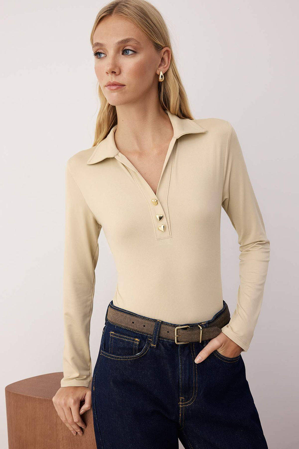 Siyah Fitted/Vucuda Oturan Polo Yaka Patl? C?tc?tl? Esnek Orme Body TWOAW26BD00009 - Trendyolmilla фото 5