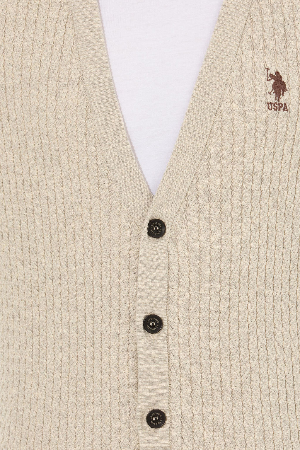 Мужской базовый трикотажный кардиган Stone Melange Неожиданная скидка в корзине - U.s. polo assn фото 6