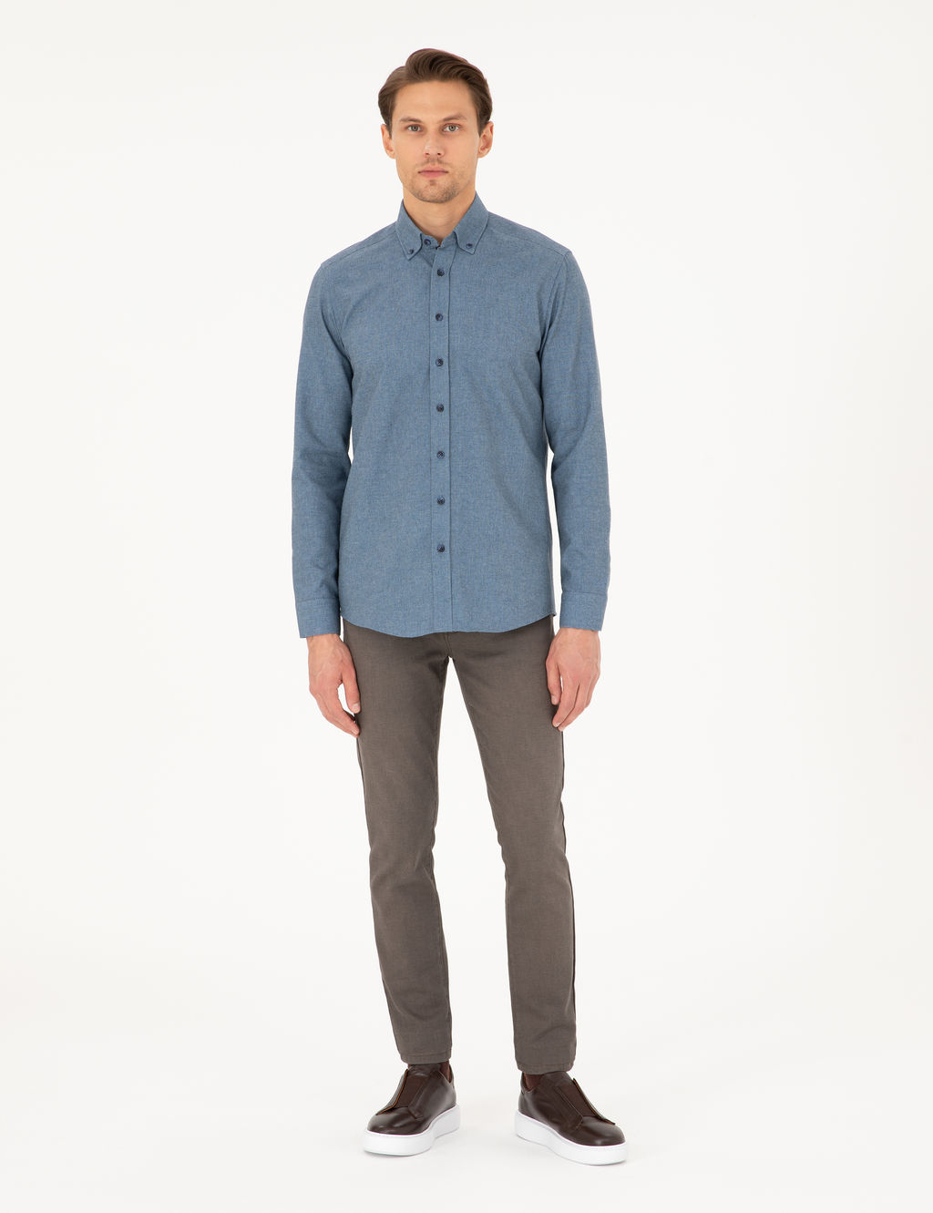 Mavi Slim Fit Uzun Kollu G_mlek