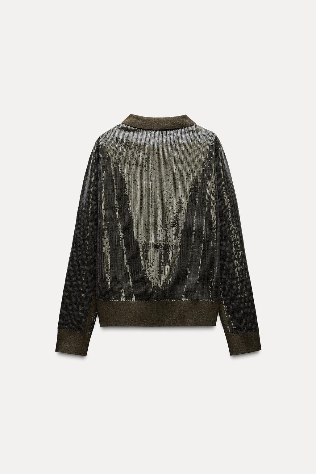 SEQUINNED KNIT CARDIGAN - Zara фото 5