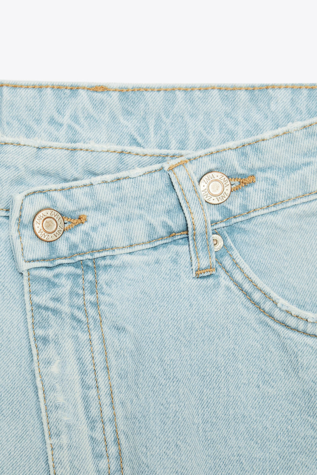 HIGH-WAIST CROSSOVER WAIST MOM FIT TRF DENIM BERMUDA SHORTS - Zara фото 18