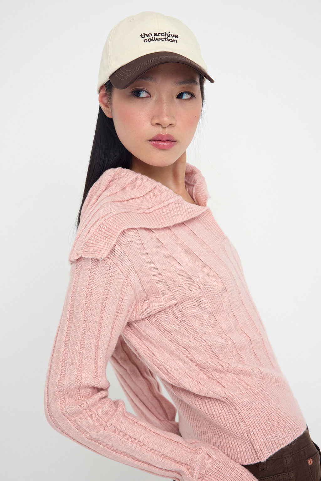 Teen Pembe Yumusak Dokulu Crop/K?sa Triko Kazak TWOAW26KZ00138