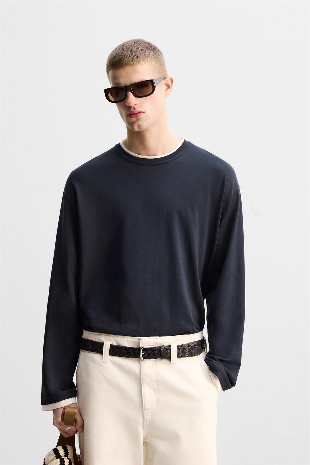 LIMITED EDITION CONTRAST NECK T-SHIRT - Zara фото 7