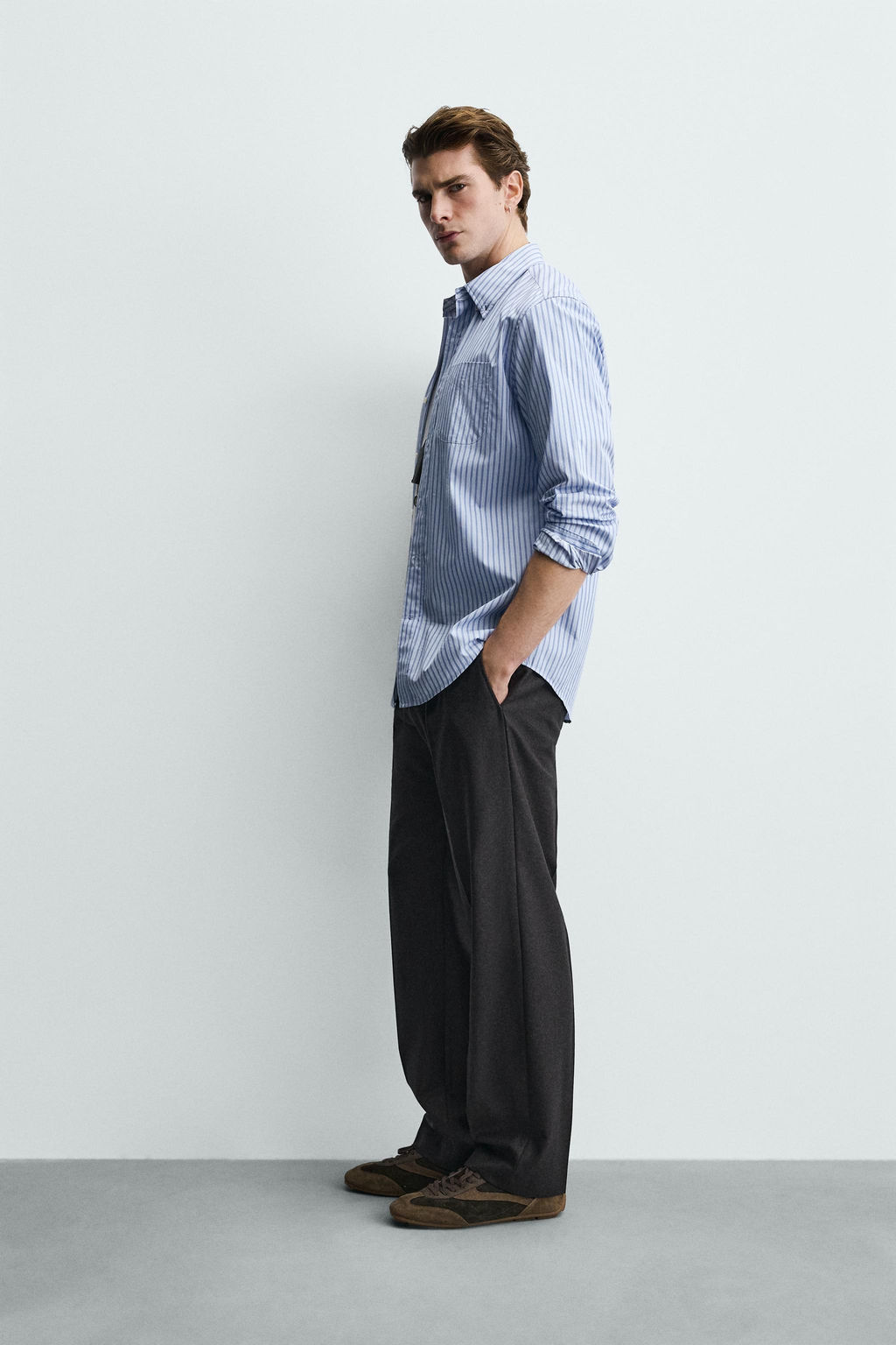 Рубашка Camisa Regular Fit Rayas бело-голубая