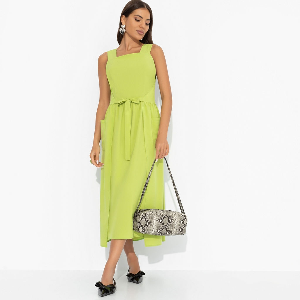 Сарафан с завязками на запах, Захватывающе стильная (лайм) - Charutti фото 2