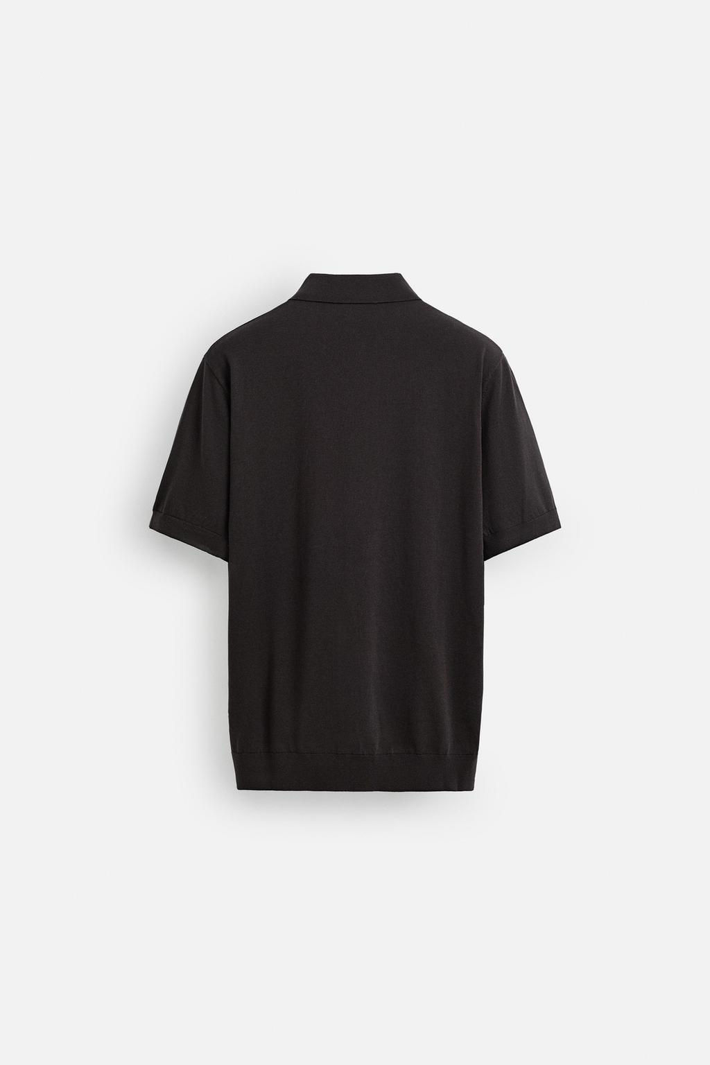 COTTON - LYOCELL KNIT POLO SHIRT - Zara фото 7